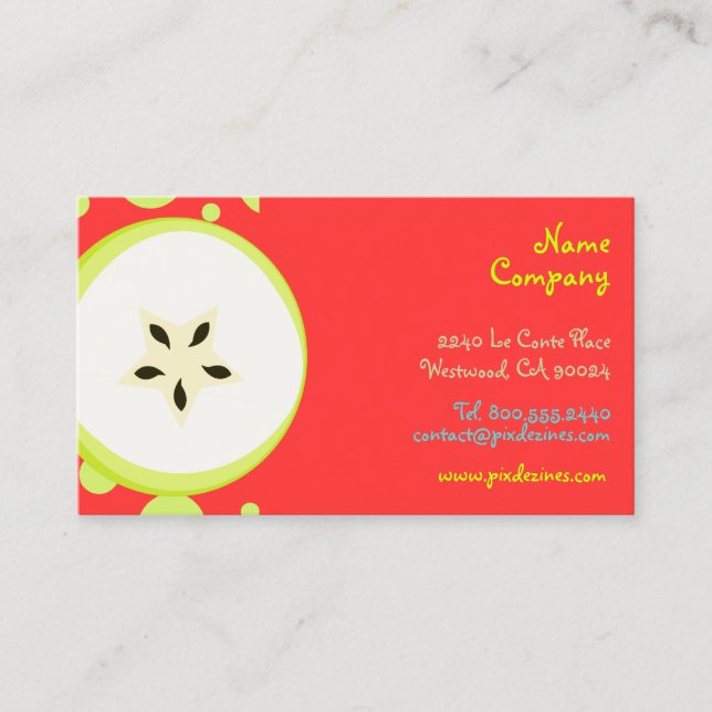 Retro Starfruit  Design / organic fruits Business Card (Front)