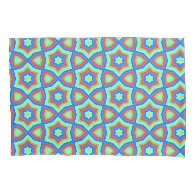 Retro Stars Floral Artistic Abstract Pattern Pillowcase (Front)