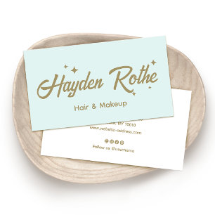 Retro Stars Script Typography Business Card