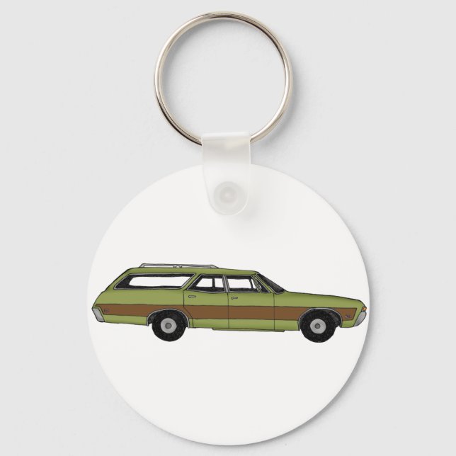 retro station wagon key ring (Front)