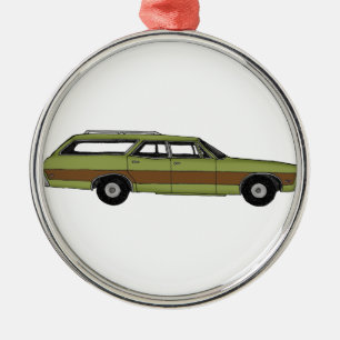 retro station wagon metal tree decoration