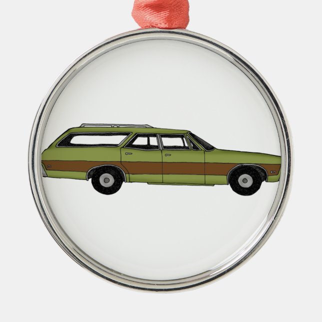 retro station wagon metal tree decoration (Front)