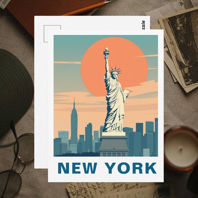 Retro Statue of Liberty New York City Travel Postcard (Retro Statue of Liberty New York City Travel Postcard
)