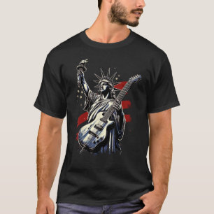 Retro Statue Of Liberty Playing Electric Guitar 4t T-Shirt