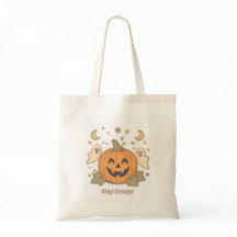 Retro Stay Creepy Pumpkin & Cute Ghosts Halloween
