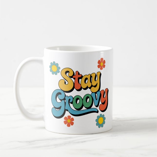Retro Stay Groovy Coffee Mug (Left)