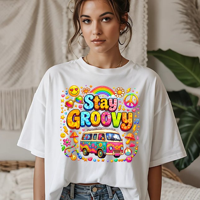 Retro Stay Groovy Tri-Blend Shirt (Creator Uploaded)