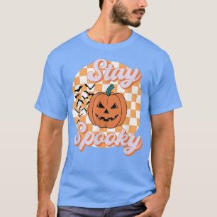 Retro Stay Spooky Scray Pumpkin Face Funny Hallowe T-Shirt