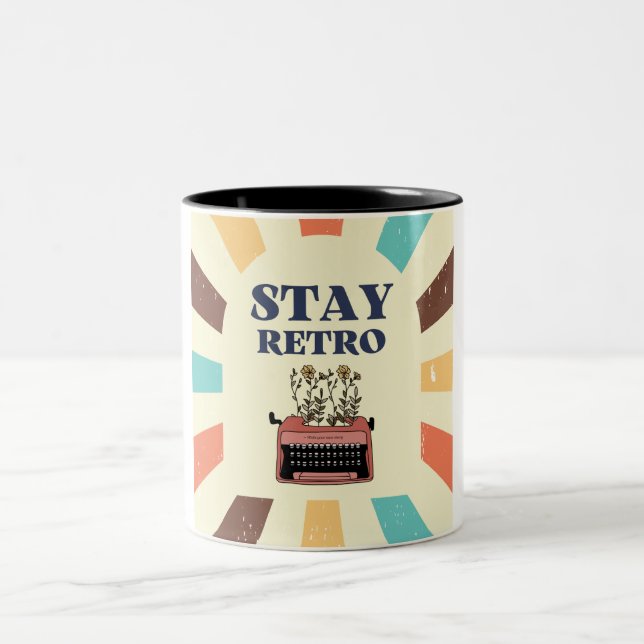 retro stay Two-Tone coffee mug (Center)