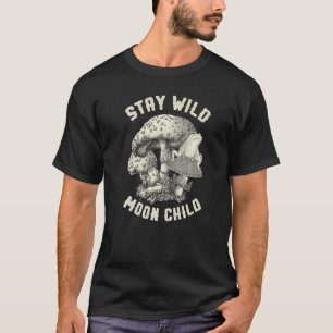 Retro Stay Wild Moon Child Frog Mushroom Hippie Vi T-Shirt