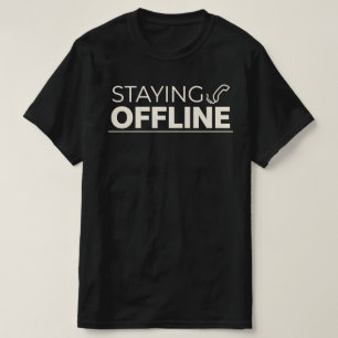 Retro STAYING OFFLINE  With Vintage Phone Icon T-Shirt