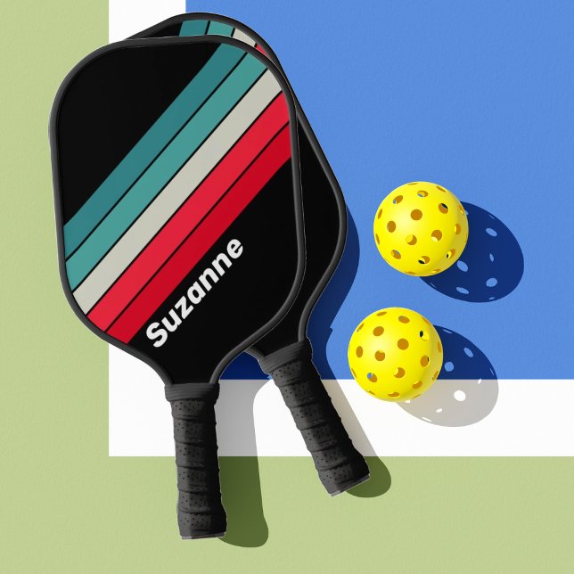 Retro Stealth Rainbow with Name Pickleball Paddle (Creator Uploaded)