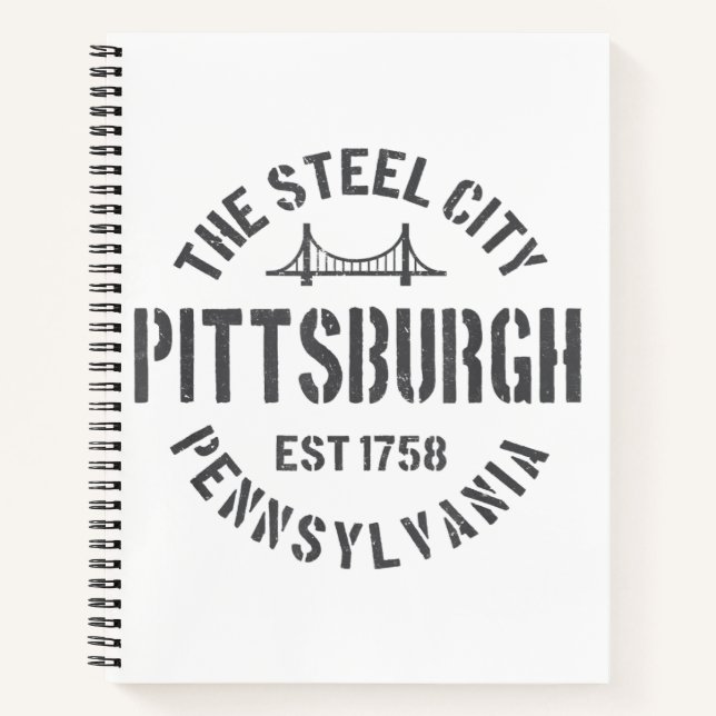 Retro Steel City Pittsburgh Pennsylvania Yinz vint Notebook (Front)