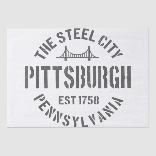 Retro Steel City Pittsburgh Pennsylvania Yinz vint Tissue Paper (Front)