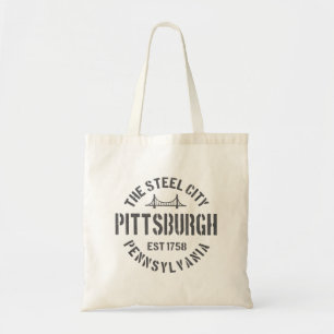 Retro Steel City Pittsburgh Pennsylvania Yinz vint Tote Bag