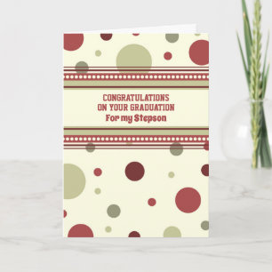 Retro Stepson Congratulations Graduation Card