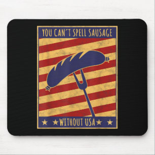 Retro Ster You Can't Spell Sausage Without Usa  Mouse Pad