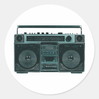 retro stereo classic round sticker