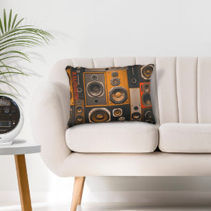 Retro Stereo Speakers Decorative Cushion