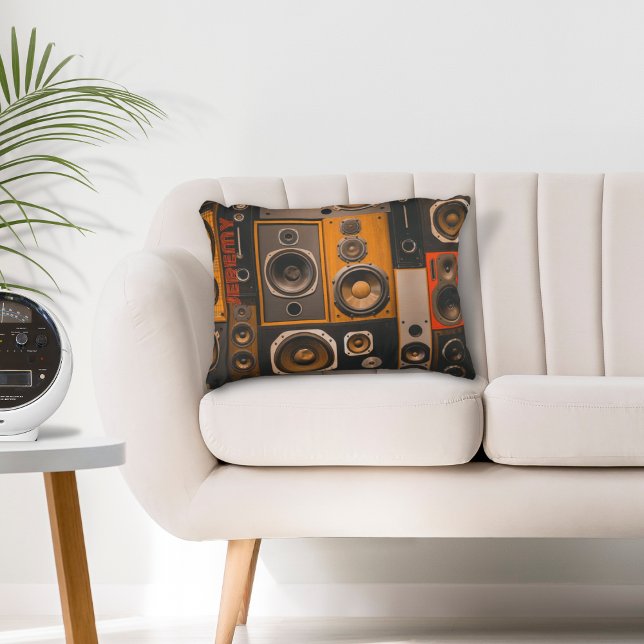 Retro Stereo Speakers Decorative Cushion (Creator Uploaded)