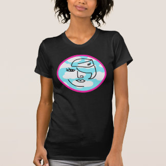 Retro Stewardess in Pink Circle Shirt