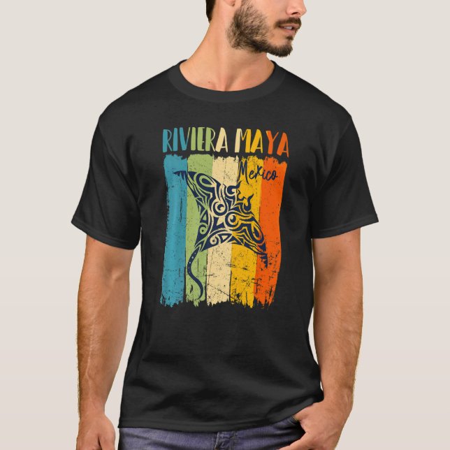 Retro Stingray Riviera Maya Mexico Theme Friends F T-Shirt (Front)