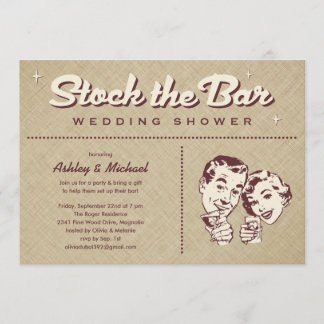 Retro Stock The Bar Party Invitations