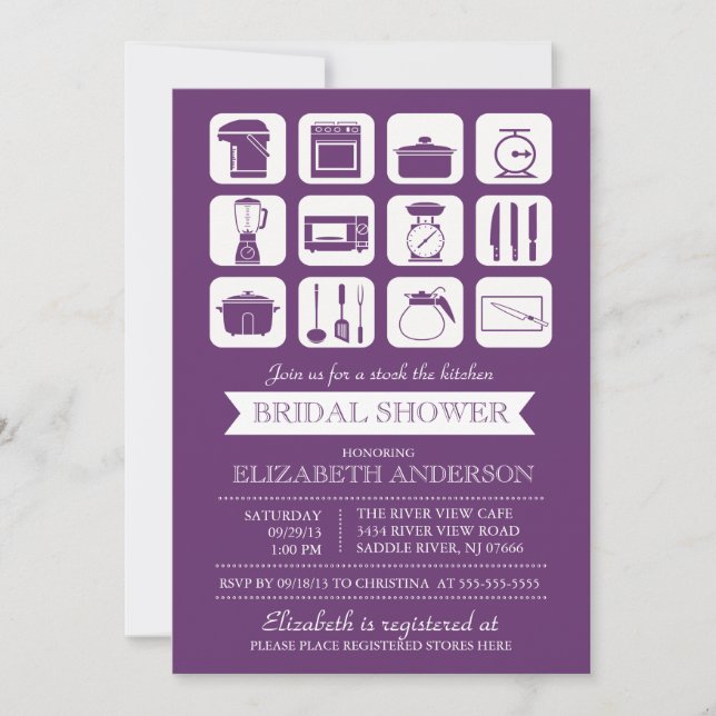 Retro Stock the Kitchen Bridal Shower Invitation (Front)