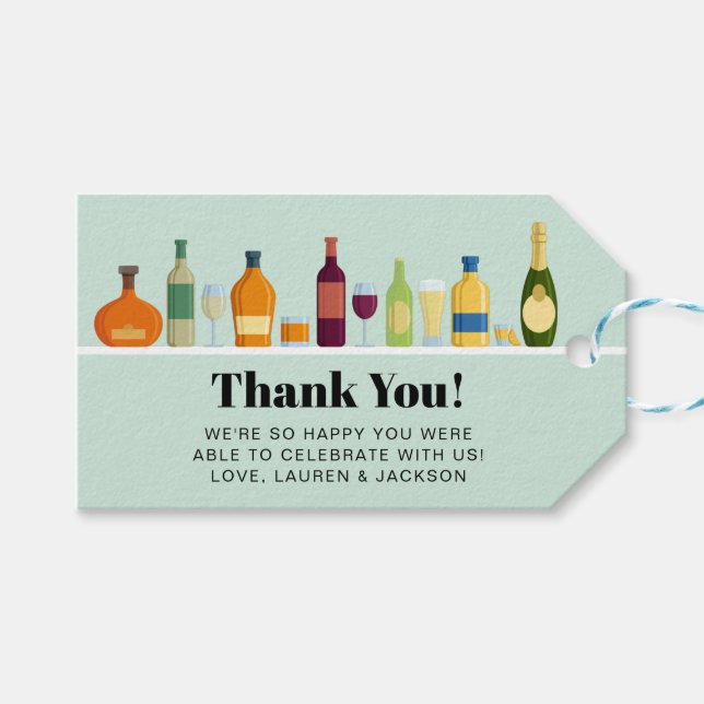 Retro Stocked Bar Favour Gift Tags (Front (Horizontal))