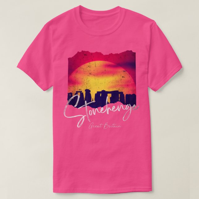 Retro Stonehenge England Souvenir - Stonehenge At  T-Shirt (Design Front)