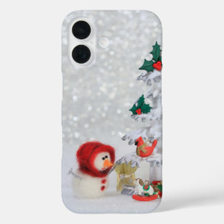 retro stop motion style christmas iPhone 16 case