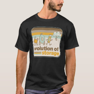 Retro Storage Evolution Disc USB Stick Cloud Geeky T-Shirt