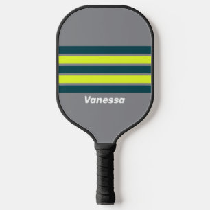 Retro Storm Cloud Grove Across Striping with Name Pickleball Paddle