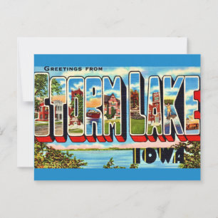 Retro Storm Lake Iowa Postcard