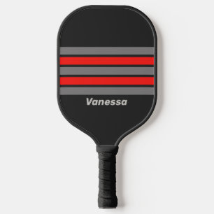 Retro Stormy Sky Across Striping with Name Pickleball Paddle