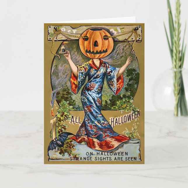 Retro Strange Sights Halloween Card (Front)