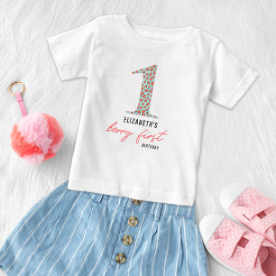  Retro Strawberry Berry First Guest Of Honour Baby T-Shirt