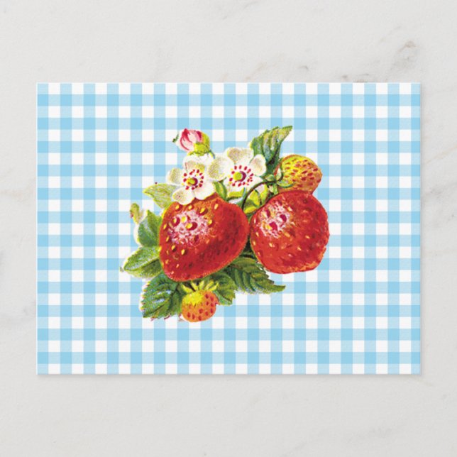 Retro Strawberry Postcard (Front)