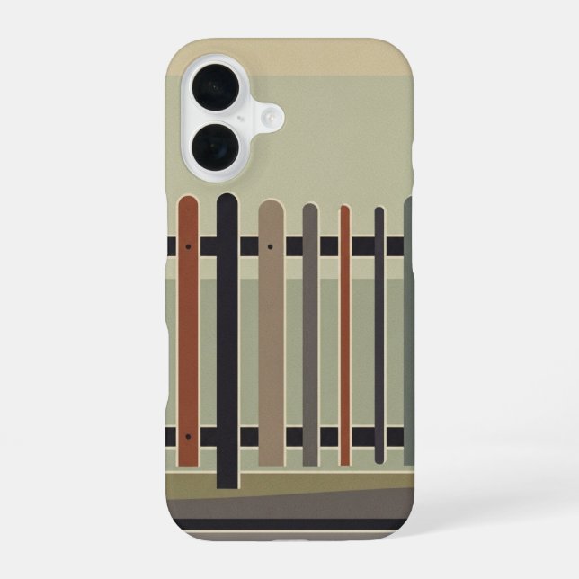 Retro Street Fence iPhone 16 Case (Back)