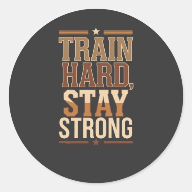 Retro Strength Training T-Shirt Classic Round Sticker (Front)