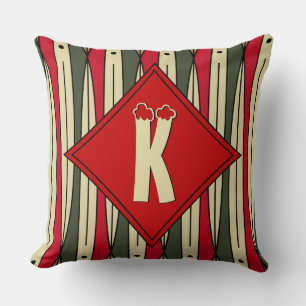 Retro String Art in Christmas Colours - Monogramme Cushion