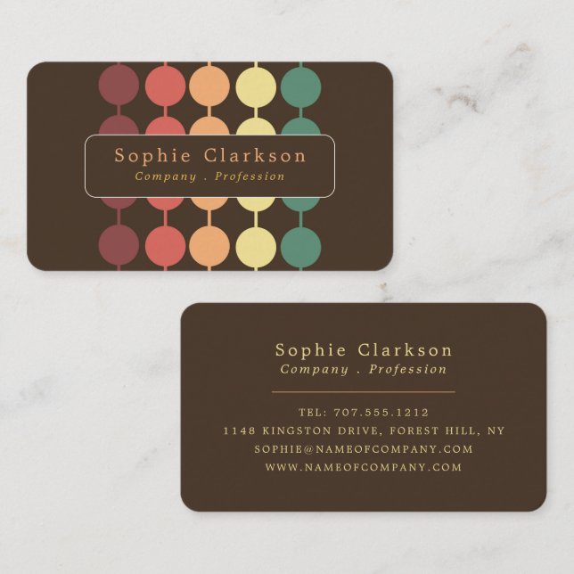 Retro Stringed Circles Business Card (Front/Back)