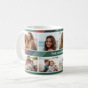 Retro Stripe - 8 Photo Collage Coffee Mug