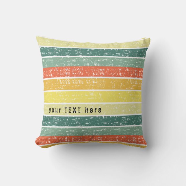 Retro Stripe Coastal Theme Throw Cushion (Front)