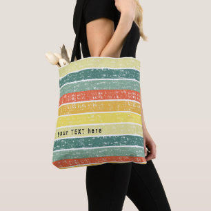 Retro Stripe Customised Beach Bag
