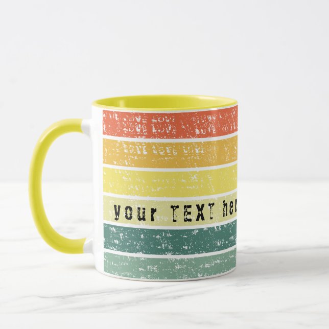 Retro Stripe Customized Beach Decor Mug (Left)