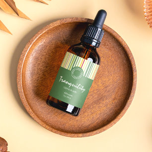 Retro Stripe Lines Cosmetic Dropper Bottle Label