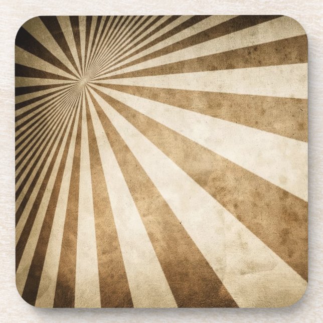 Retro stripe pattern background coaster (Front)