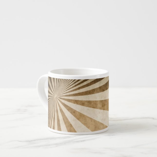 Retro stripe pattern background espresso cup (Front Left)