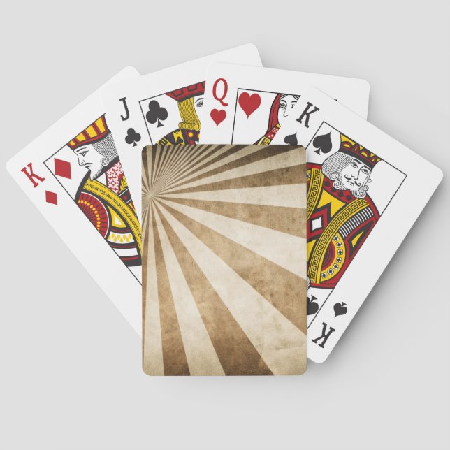 Retro stripe pattern background playing cards (Back)